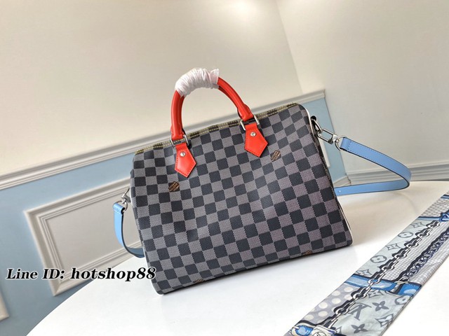 路易威登LV女包 N40236 Speedy Bandoulière30手袋 LV棋盤格手提袋 xxlv2271